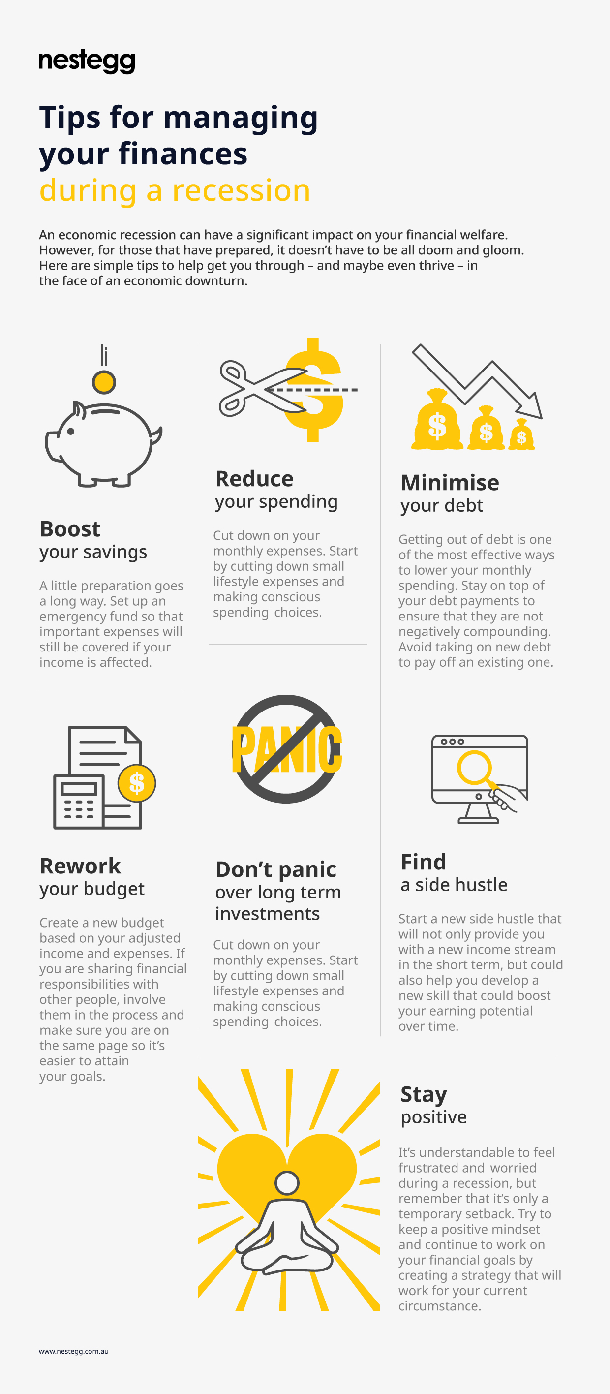 Tips for managing your finances during a recession
