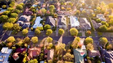 Aerial shot of property