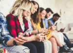 Young people using smartphones